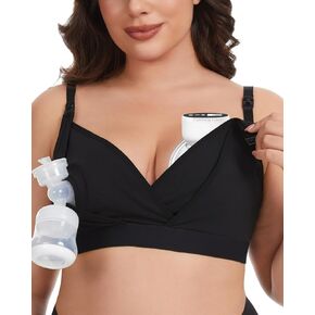 Pumping Bra Hands Free Adjustable V Neck Nursing and Pumping Bra with Nursing Pads Holding Breast Pumps in Saudi Arabia