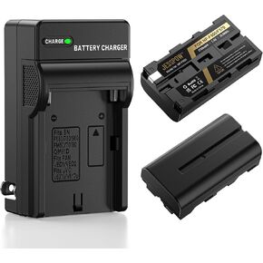 NP-F550 Battery and Wall Charger for Sony NP F550, F530, F970, F960, F770, F750, F330, CCD-SC55, TR516, TR716, TR818, TR910, TR917 Camera, CN-160, CN-216 LED Video Light 2-Pack (2700 mAh) in Kuwait