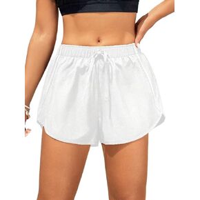 Summer Beach Solid Color Hem Bikini Bottom Shorts for Women in Kuwait