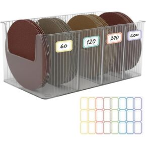Sandpaper Holder and Storage Rack Combo Set - Pre-Assembled Design for 5-Inch Sanding Discs Storage Tools, Compact Organizer for Power Sander Accessories in Saudi Arabia