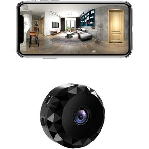 Dome Camera Pet Cam 1080P HD WiFi Wireless Indoor Home Security Surveillance Camera Mini Nanny Cam with App Control Motion Detection (Black) in Saudi Arabia