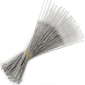 100Pcs Extra Long Straw Cleaner Brush Bulk - 8" x 3/8" (10mm) Resuable Drinking Pipe Cleaners, Stainless Cleaning Brush Set for Tumbler Sippy Cup Bottle Tube Tea Pot Spout in Kuwait