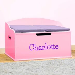 DIBSIES Personalized Creative Wonders Toy Box, Signature Series for Girls, 30 x 19.25 x 18 inches, Soft-Close Lid (White) in Saudi Arabia