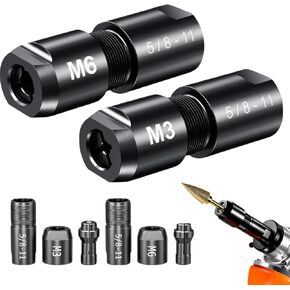 2-Pack Angle Grinder to Die Grinder Adapter, 5/8"-11 Thread | Conversion Kit for Rotary Burrs, Wood Carving & Metal Polishingto 1/4" (6mm)& 1/8"(3mm) Collet Chucks in Kuwait