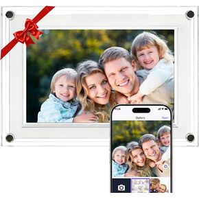 Uhale 7 Inch Acrylic WiFi Digital Picture Frame, 32GB Crystal Clear Smart Photo Frame with Auto-Rotate, Instant App/Email Share, No Subscription, Frameless Aesthetic Desk Decor, Gift for Couples & Mom in Kuwait