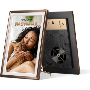 ARZOPA D10 Metal Digital Picture Frame Free Cloud Storage No Subscription 10.1" HD Anti-Glare Touchscreen Load Photos & Videos from Phone Ideal for Thoughtful Gifting Exquisite - Champagne Gold in Saudi Arabia