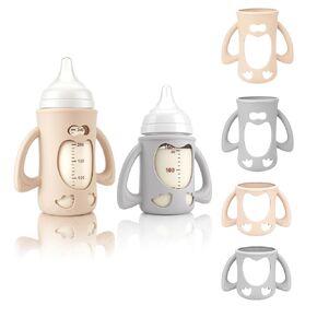 2-Pack Silicone Sleeves for Pigeon Glass Nursing Bottle, BPA-Free Drop-Resistant Baby Bottle Sleeves with Handles, Compatible with Pigeon Anti-Colic Wide Neck Glass Baby Bottles (5.4 oz) in Kuwait