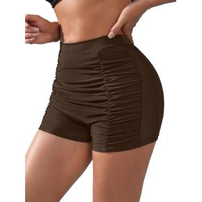 Women's High Waist Ruched Control Cheeky Bikini Bottom, Butt Lift in Kuwait