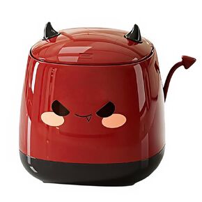 Desk Bin, Mini Trash Bin, 1.3 litres Small Waste Bin Cartoon Deskbin with Press Lid, for Bedroom, Study, Office Desk, Kitchen Countertop, Children's Room Waste Basket Can (Black Red) in Kuwait