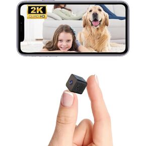 2K Mini Spy Cam Hidden Camera for Home Security Small Nanny Cam with Phone App WiFi Remote Monitor in Kuwait