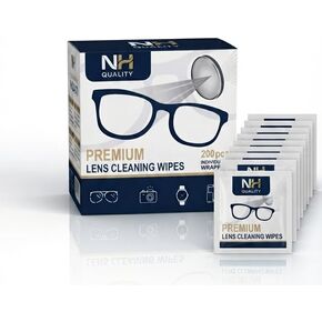 Lens Cleaning Wipes [200 Count] - Pre-Moistened, Individually Wrapped Glasses Cleaner | Streak-Free, Ammonia-Free Wipes for Eyeglasses, Screens, Tablets, and Camera Lenses in Kuwait