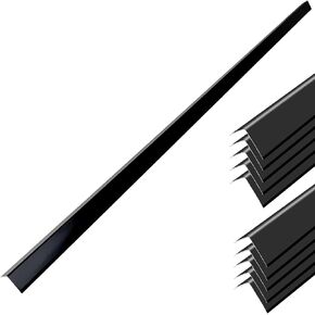 10 Pcs Aluminum Alloy Wall Corner Guards, 0.8" x 0.8" x 48" L-Shaped Metal Corner Protectors, 90° Angle, Black Edge Trim for Wall Protection and Decoration (Black, 48"x0.8"x0.8") in Kuwait
