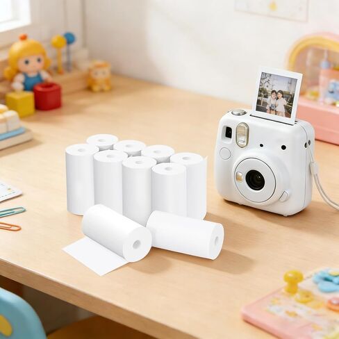 15 Rolls Young Instant Camera Paper Refill, 2.2 x 1 in / 57 x 25 mm Thermal Print Paper Rolls, White, Smooth Printing, Widely Compatible for Youngster Cameras in Kuwait