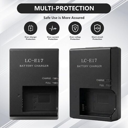 LP-E17 LC-E17 LC-E17C Quick Battery Charger Compatible with Canon EOS Rebel T7i T6i T6s SL3 SL2 77D 9000D 8000D 800D 850D 760D 750D 200D M6 M6 Mark II M5 M3 Kiss X8i RP R10 DSLR Digital Camera in Kuwait