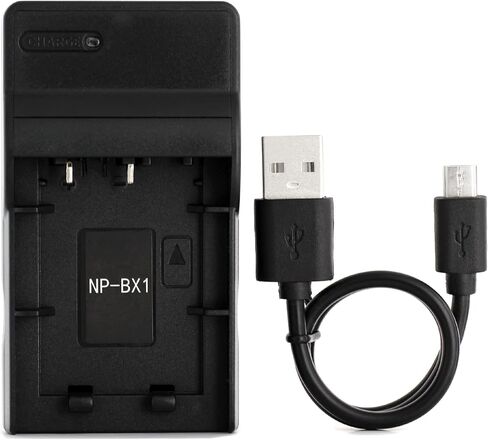 Norifon NP-BX1 USB Charger for Sony Cyber-Shot DSC-RX100, DSC-RX100 II | Compaitible with Sony Cyber-shot DSC-RX100 III, DSC-HX90V, DSC-WX350, DSC-WX500, HDR-AS15 Camera in Kuwait