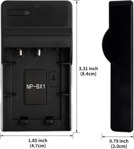 Norifon NP-BX1 USB Charger for Sony Cyber-Shot DSC-RX100, DSC-RX100 II | Compaitible with Sony Cyber-shot DSC-RX100 III, DSC-HX90V, DSC-WX350, DSC-WX500, HDR-AS15 Camera in Kuwait