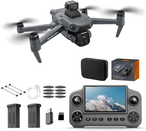 V918 GPS Drone with 8K Camera for Adults, RC Drones with 5 inch HD Screen | 60 Mins Flight Time, 3KM Control Range, 360° Obstacle Avoidance, Auto Return Follow Me, Foldable Quadcopter for Beginner Gift in Kuwait