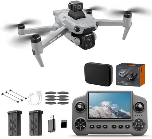 V918 GPS Drone with 8K Camera for Adults, RC Drones with 5 inch HD Screen | 60 Mins Flight Time, 3KM Control Range, 360° Obstacle Avoidance, Auto Return Follow Me, Foldable Quadcopter for Beginner Gift in Saudi Arabia
