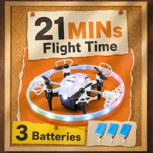 Veeniix 360° RGB Light Rotation Drone for Kids, RC Quadcopter with Altitude Hold, One Key Take Off & Landing, Left Right Side Fly, 3 Adjustable Speeds & Trim Function, Gift Toys for Boys and Girls, Indoor Outdoor Toy in Kuwait