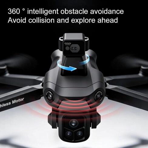 GPS Drone with 4K Camera & 360° Obstacle Avoidance for Adults, Under 249g | 5G Large Screen Controller, Follow Me, 3 Batteries, Brushless Motor(Black) in Kuwait