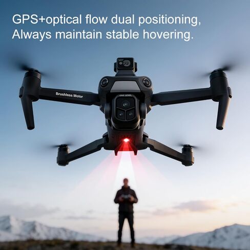 GPS Drone with 4K Camera & 360° Obstacle Avoidance for Adults, Under 249g | 5G Large Screen Controller, Follow Me, 3 Batteries, Brushless Motor(Black) in Kuwait