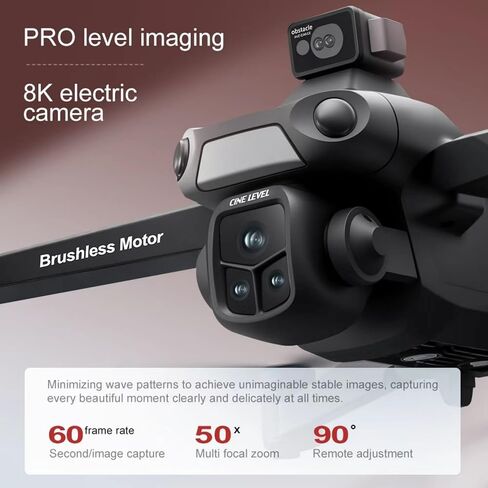 GPS Drone with 4K Camera & 360° Obstacle Avoidance for Adults, Under 249g | 5G Large Screen Controller, Follow Me, 3 Batteries, Brushless Motor(Black) in Kuwait