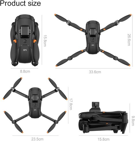 GPS Drone with 4K Camera & 360° Obstacle Avoidance for Adults, Under 249g | 5G Large Screen Controller, Follow Me, 3 Batteries, Brushless Motor(Black) in Kuwait