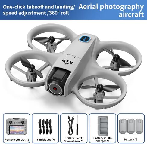 FPV Drone with HD Camera Sceen Remote Controller, Optical Flow Positioning & Intelligent Obstacle Avoidance Mini RC Quadcopter Beginner-Friendly Indoor Outdoor Aerial Photography GT3 Drone for Adults in Kuwait