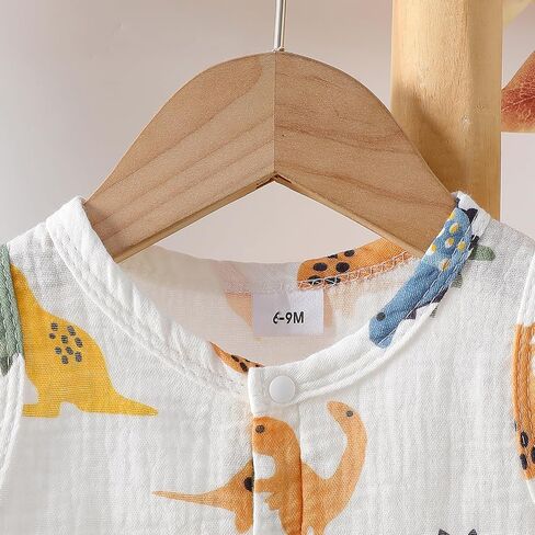 Baby Boy Dinosaur Shorts Set Sleeveless Button Top and Casual Shorts 2PCS Summer Outfit Infant Clothes in Kuwait