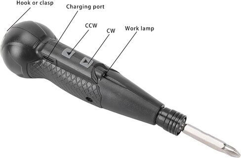 Generic Cordless Electric Screw Driver, 280RPM Manual Auto 2 in 1 with 12 Bits LED Light 900mAh Battery Type C Rechargeable, for Electronics Furniture Bikes in Kuwait