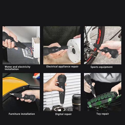 Generic Cordless Electric Screw Driver, 280RPM Manual Auto 2 in 1 with 12 Bits LED Light 900mAh Battery Type C Rechargeable, for Electronics Furniture Bikes in Kuwait
