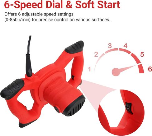 Electric Concrete Mortar Trowel 3800W,15 Inch Handheld Cement Mortar Plastering Machine with 6 Variable Speed for Wall Smoothing & Putty Finishing,Includes Steel Trowel+3 Discs,0-850 RPM,220V in Kuwait