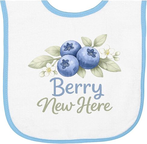inktastic Blueberry Baby Announcement Baby Terry Cloth Bib in Kuwait