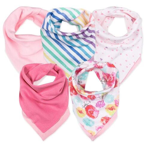HonestBaby Organic Cotton Bandana Drool Bib Multi-Packs, 10-Pack Rainbow Boy, One Size in Kuwait
