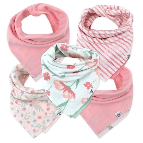 HonestBaby Organic Cotton Bandana Drool Bib Multi-Packs, 10-Pack Rainbow Boy, One Size in Kuwait