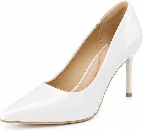 High Heels Pumps for Women, 3.3 Inch Stiletto Pumps Closed Toe, Sexy Patent Pointed Cushioned Comfortable Dress Pumps, Wedding Party Date Formal in Saudi Arabia