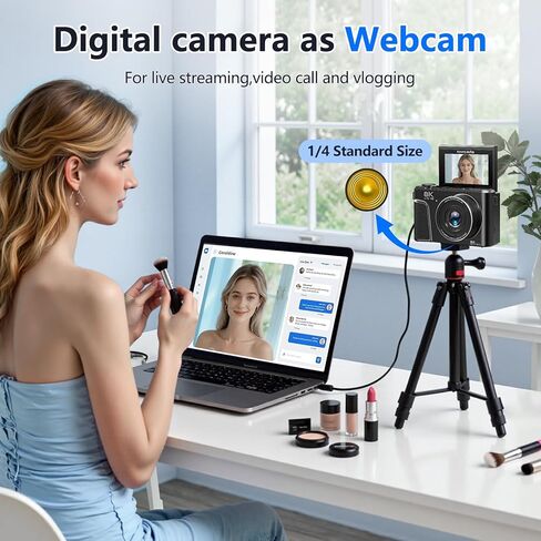 8K Digital Camera for Photography,88MP HD WiFi Vlogging Camera for YouTube | 3" 180° Flip Screen,Autofocus,Compact Camera with 18X Digital Zoom,Flash,32GB TF Card & 2 Batteries(Gunmetal) in Kuwait