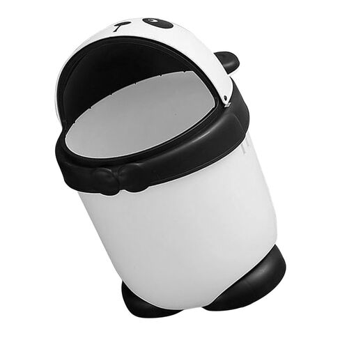 SUPVOX Cartoon Panda Trash Can with Lid, Tiny Plastic Wastebasket for ’ Room, Cute Mini Garbage Bin with Press Top, Household Desktop Trash Container for Bedroom and Office in Kuwait