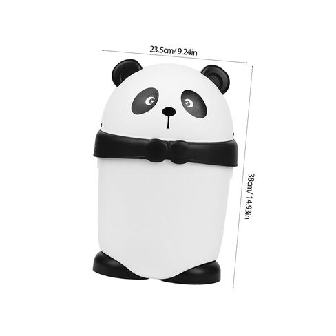 Mikikit Cartoon Mini Trash Can Cute Panda Garbage Bin with Lid Small Wastebasket for ’ Room Nursery Home Desktop Use in Kuwait