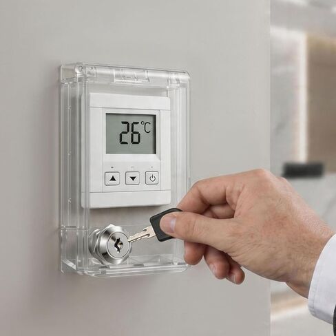 VOSAREA Wall Switch Guard Thermostat Lock Box with 2 Key Lockable Childproof Light Switch Plate Covers Protects Your Circuits (5.19X3.69X1.02in) in Kuwait