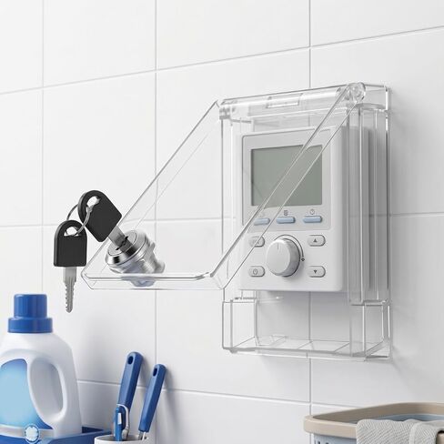VOSAREA Wall Switch Guard Thermostat Lock Box with 2 Key Lockable Childproof Light Switch Plate Covers Protects Your Circuits (5.19X3.69X1.02in) in Kuwait