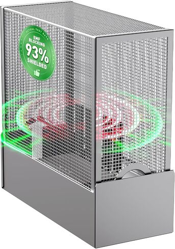 EMF Blocker for Home, Large WiFi Router Cover EMF Protection, Blocks 93% of Router EMF & 5G Emissions Faraday Cage, Uninterrupted Use WiFi Signal Blocker for Office Bedroom Nursery (Arctic Silver) in Kuwait