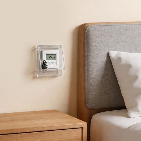 VOSAREA Wall Switch Guard Thermostat Lock Box with 2 Key Lockable Childproof Light Switch Plate Covers Protects Your Circuits (5.19X3.69X1.02in) in Kuwait