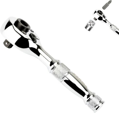 3in1 Ratchet Wrench – 1/2", 3/8", 1/4" Drive | 72-Tooth Reversible Ratchet Handle | CR-V Steel, 8-Inch (200mm) | High-Torque, 5° Swing Arc, CR-V Steel for Automotive & Mechanical Use in Kuwait