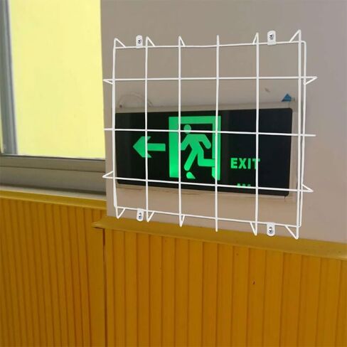 Exit Sign Protective Cage Wire Guard Cover for Emergency Lights - Durable Wall Mounted Safety Guard for Public Spaces in Kuwait