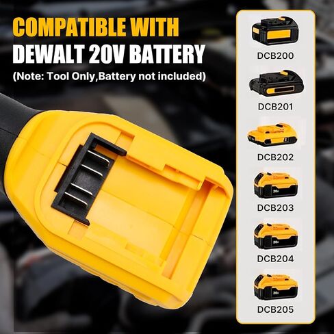 3/8" Cordless Ratchet Wrench,Compatible with DEWALT 20V MAX Battery,73.6 Ft-Lbs (100N.m) Brushless Electric Wrench Ratchet with Variable Speed Trigger,7 Sockets,1/4" Adaptor,3" Extension Bar in Kuwait