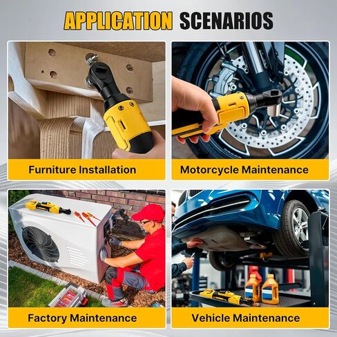 3/8" Cordless Ratchet Wrench,Compatible with DEWALT 20V MAX Battery,73.6 Ft-Lbs (100N.m) Brushless Electric Wrench Ratchet with Variable Speed Trigger,7 Sockets,1/4" Adaptor,3" Extension Bar in Kuwait