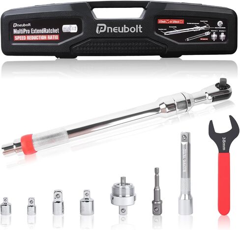 10 PCS Heavy Duty Offset Extension Wrench Set, 1/2" Drive Ratchet Extension Tool with Quick Change Adapter, Long Reach Wrench for Tight Spaces, Automotive Repair and Maintenance in Kuwait