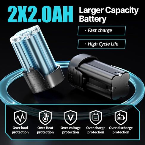 3/8" Cordless Electric Ratchet Wrench,18V 45 ft-lbs (60Nm) High Torque Power Right Angle Ratchet Tool Kit with 2×2.0Ah Batteries,Variable Speed Trigger,Fast Charger,10–17mm Sockets,Extension rod in Kuwait