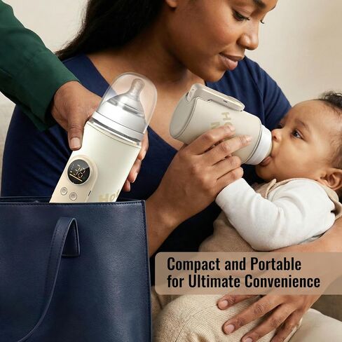 Portable Bottle Warmer for Travel - Car Waterless Bottle Warmer for Breastmilk & Formula Milk - Rechargeable Battery Powered Fast Heating with Temperature Control for On the Go Baby Feeding in Kuwait